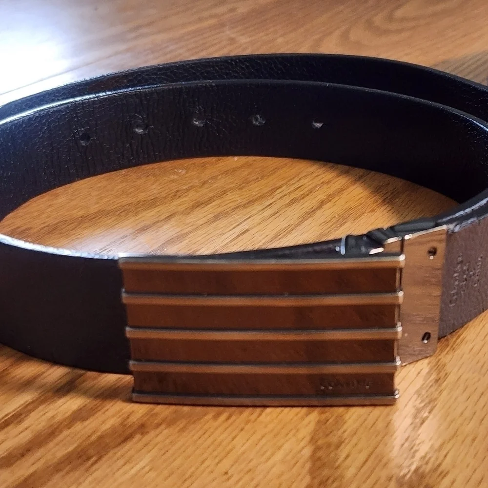 Calvin Klein Buckle Belt Reversable Y2K Vintage Mens Size 30